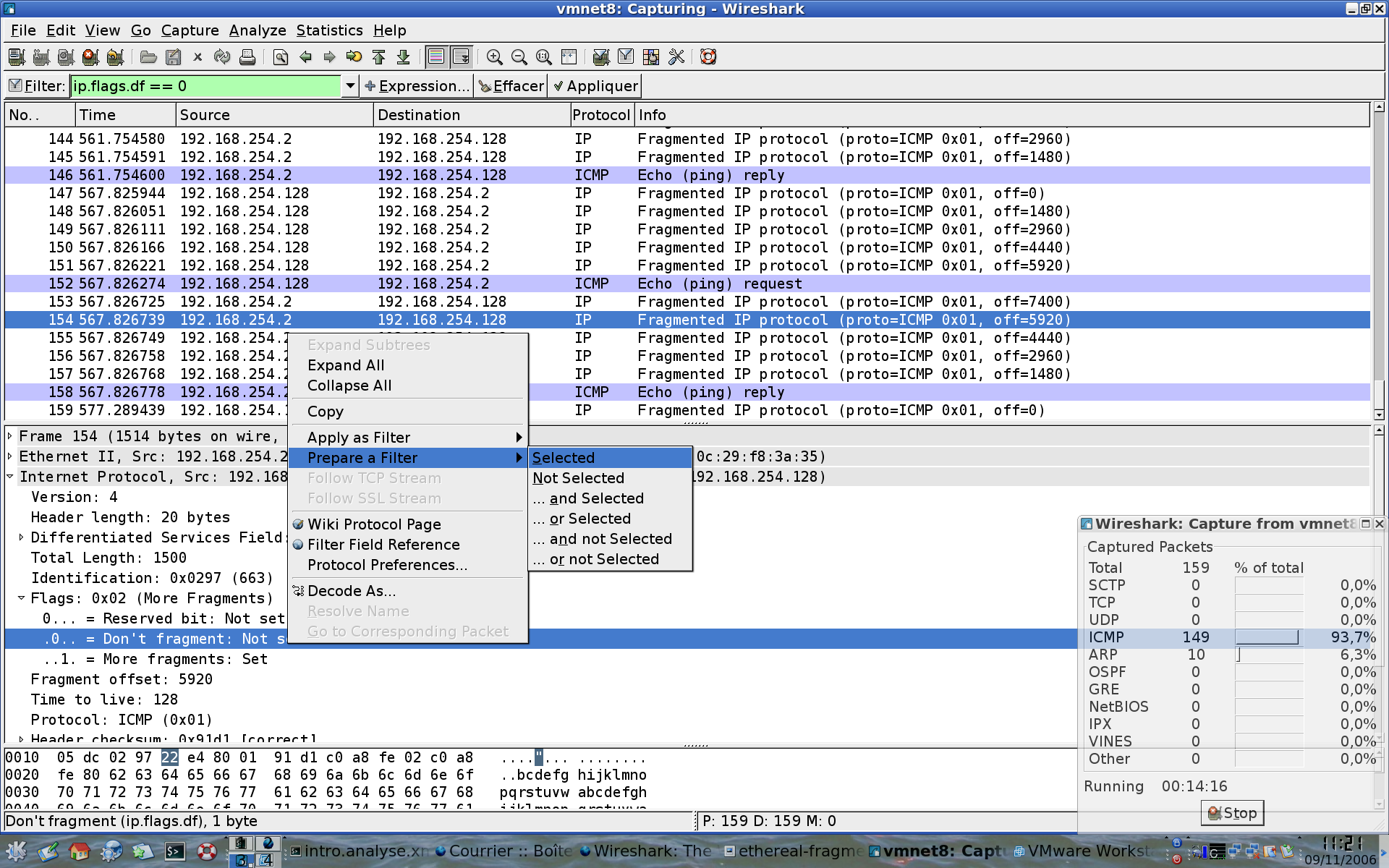 how to see application layer in wireshark pcap